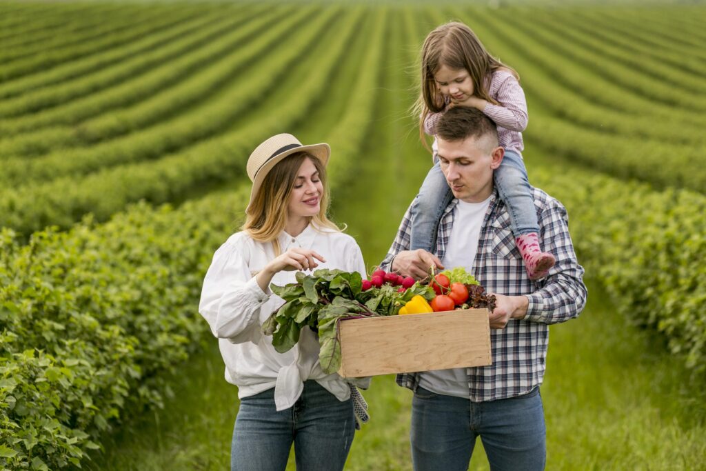 family-enjoying-time-farm